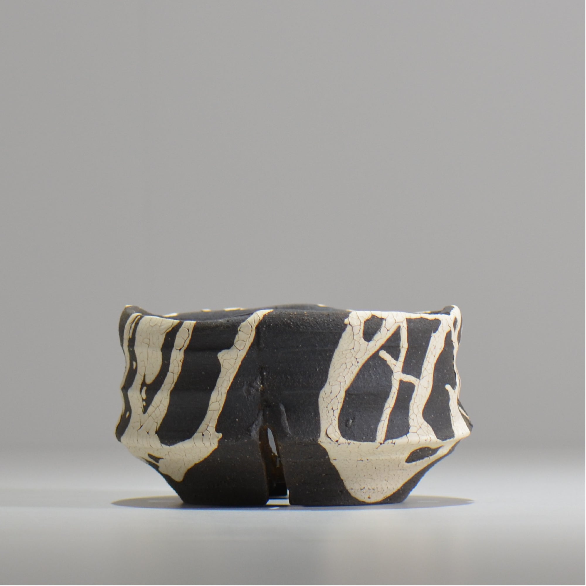 沼野 秀章 / 黒二白 / S  / nh_bw11_m / 約φ12.8cm / 植木鉢