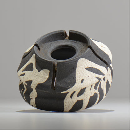 沼野 秀章 / 黒二白 / S  / nh_bw12_m / 約φ13cm / 植木鉢