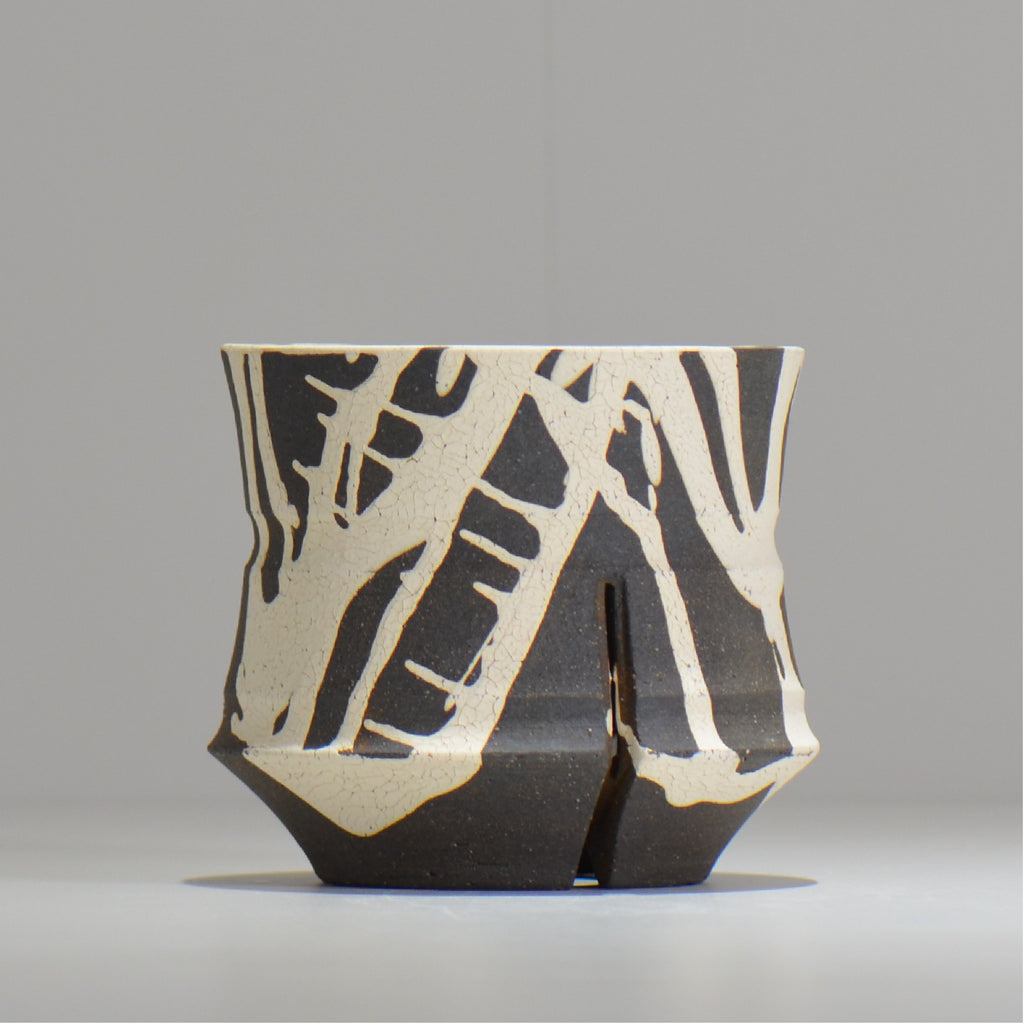 沼野 秀章 / 黒二白 / S  / nh_bw15_m / 約φ11.7cm / 植木鉢