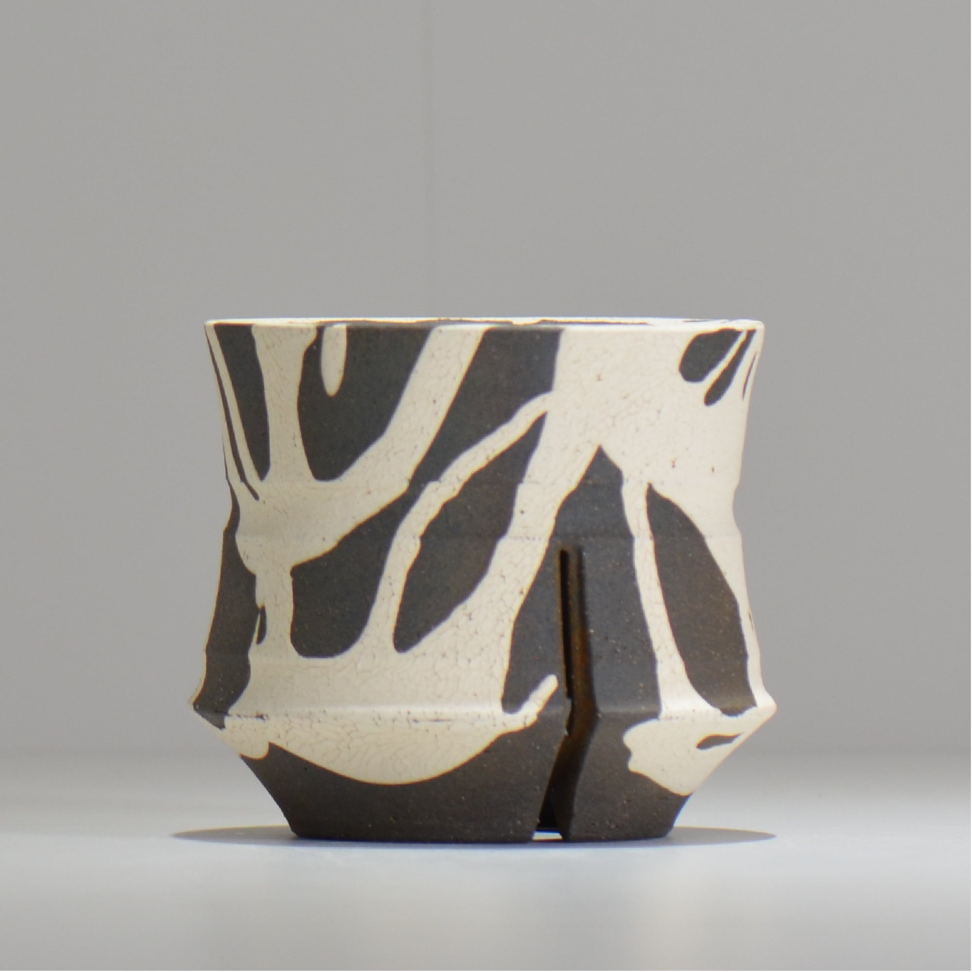 沼野 秀章 / 黒二白 / S  / nh_bw15_m / 約φ11.7cm / 植木鉢