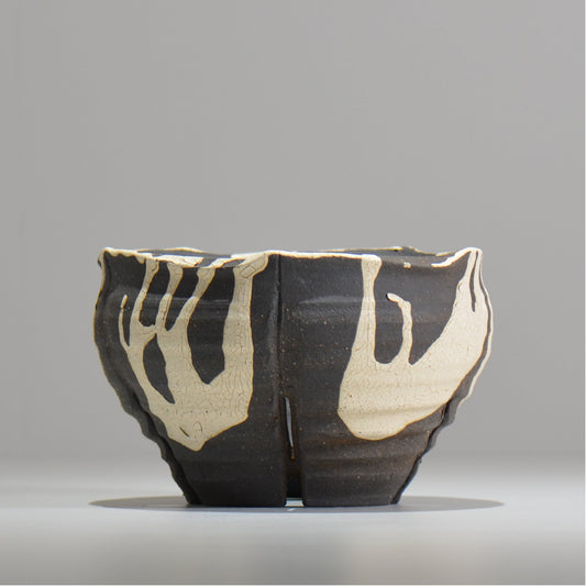 沼野 秀章 / 黒二白 / S  / nh_bw16_m/ 約φ15cm / 植木鉢