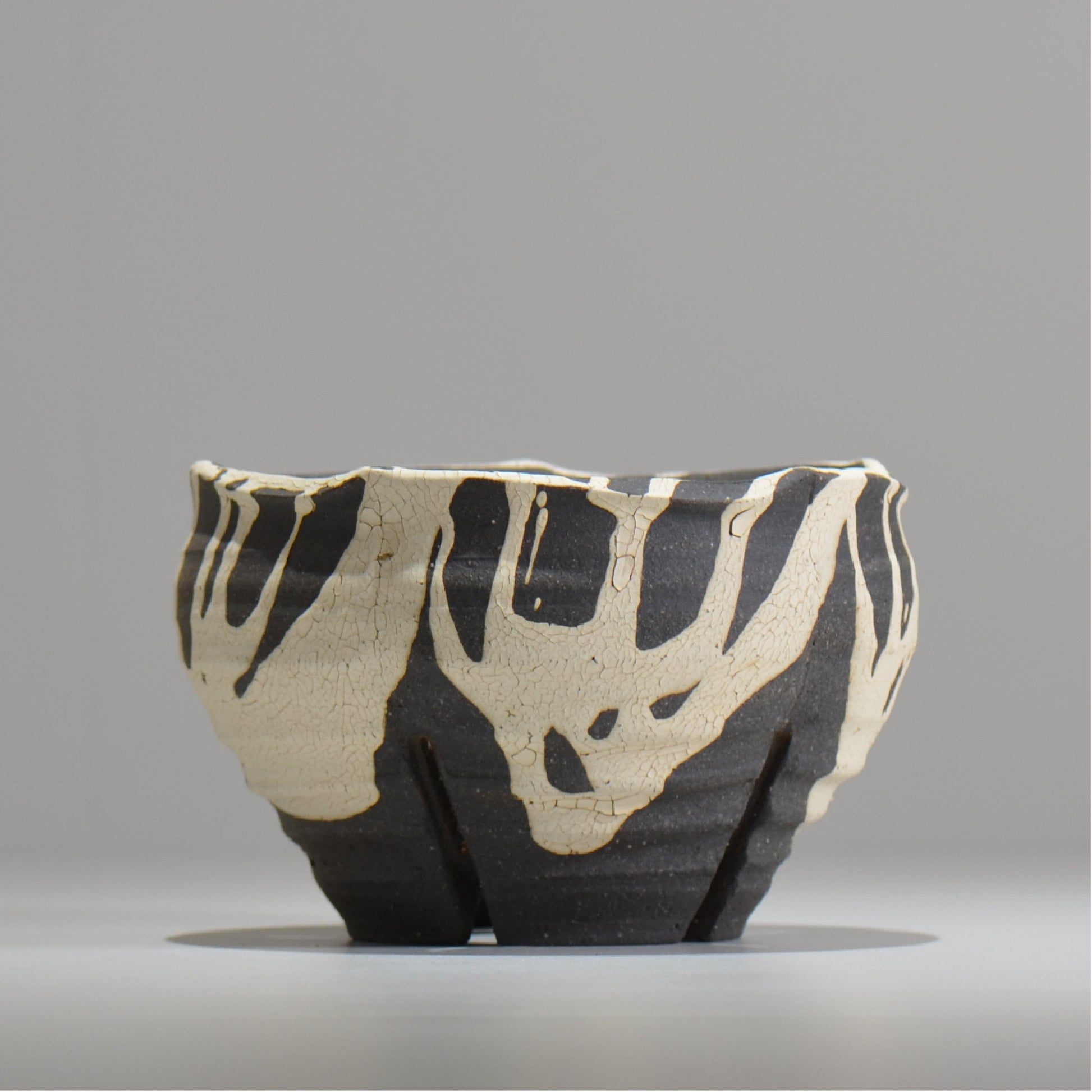 沼野 秀章 / 黒二白 / S  / nh_bw16_m/ 約φ15cm / 植木鉢