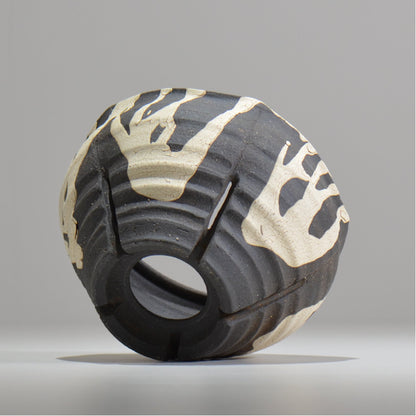 沼野 秀章 / 黒二白 / S  / nh_bw16_m/ 約φ15cm / 植木鉢