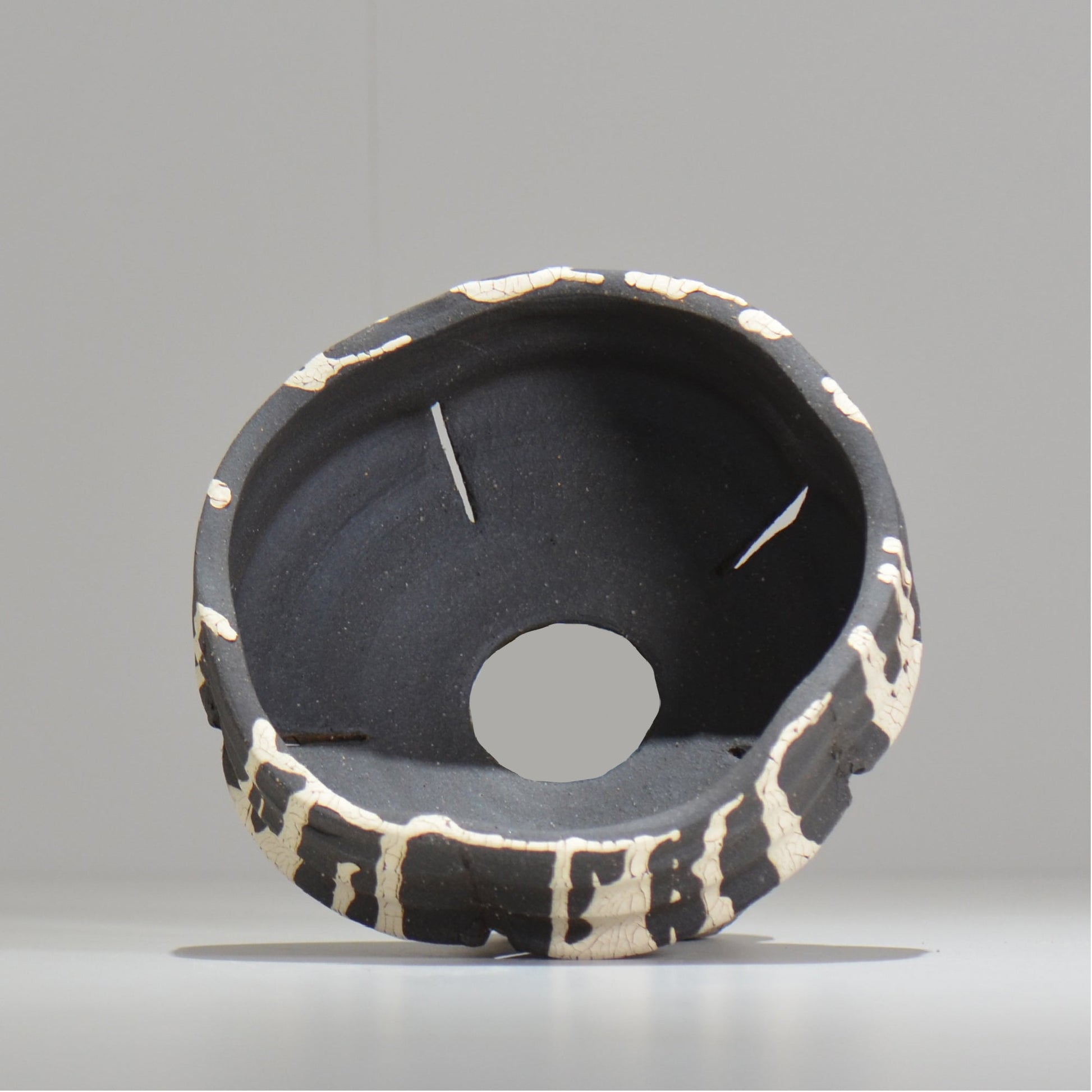 沼野 秀章 / 黒二白 / S  / nh_bw17_m/ 約φ15cm / 植木鉢