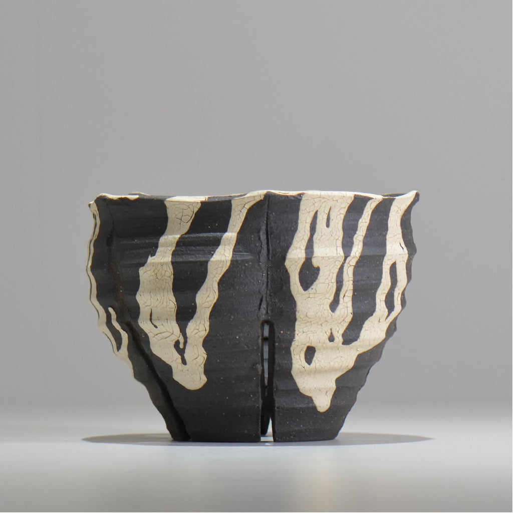 沼野 秀章 / 黒二白 / S  / nh_bw18_m / 約φ14.5cm / 植木鉢