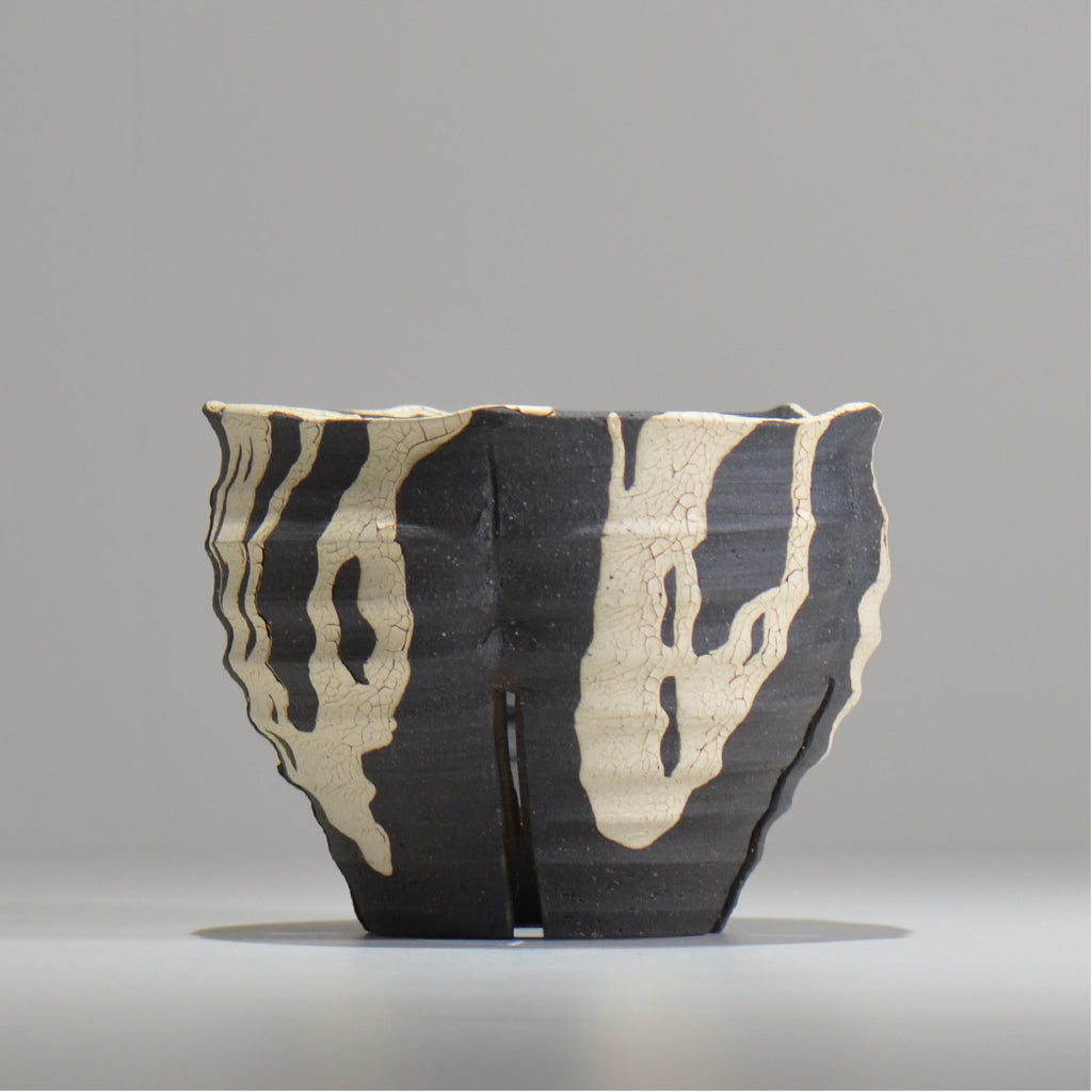 沼野 秀章 / 黒二白 / S  / nh_bw18_m / 約φ14.5cm / 植木鉢