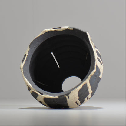 沼野 秀章 / 黒二白 / S  / nh_bw18_m / 約φ14.5cm / 植木鉢