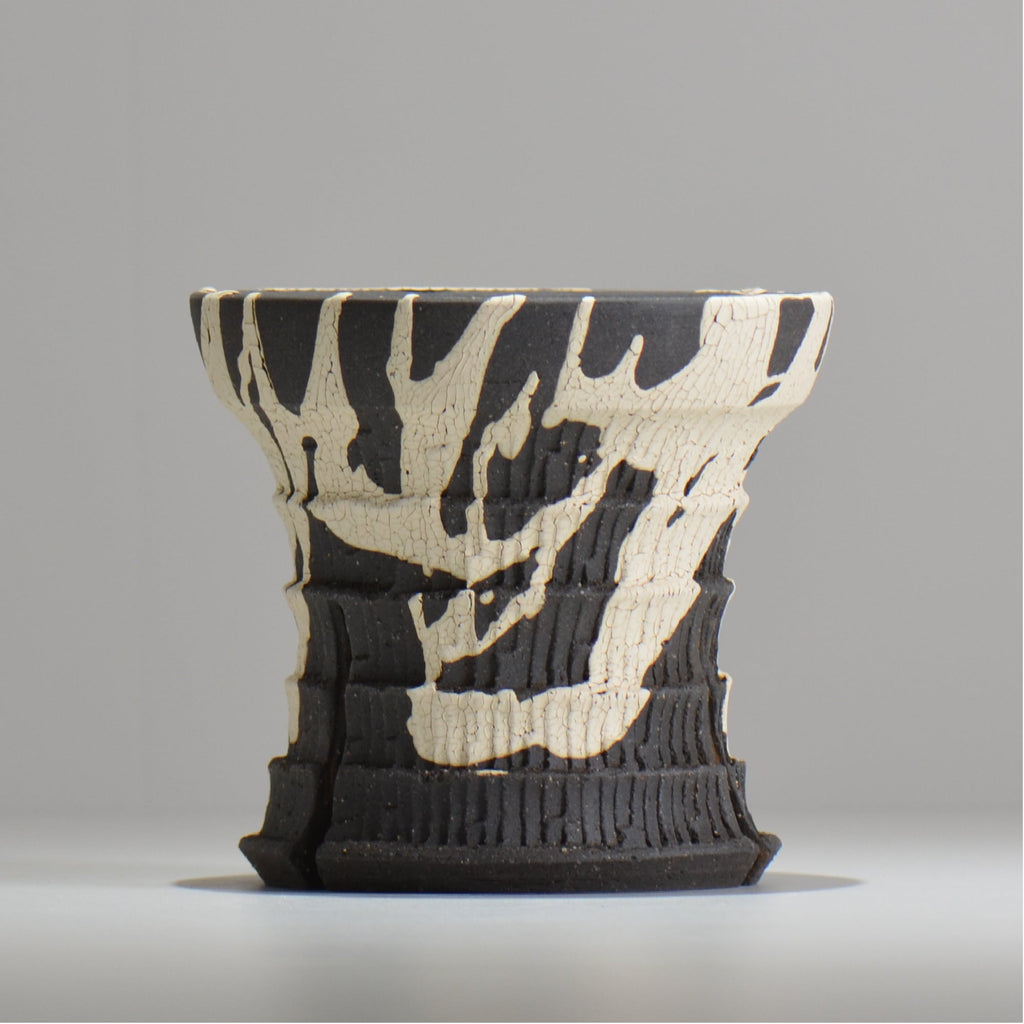 沼野 秀章 / 黒二白 / S  / nh_bw19_m / 約φ14.5cm / 植木鉢