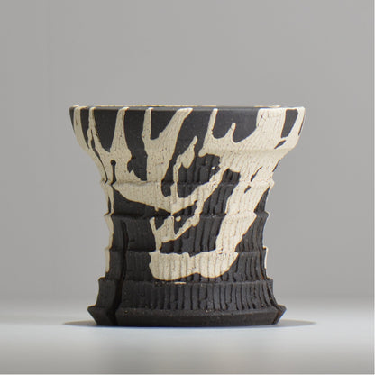 沼野 秀章 / 黒二白 / S  / nh_bw19_m / 約φ14.5cm / 植木鉢