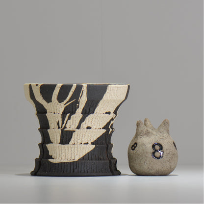 沼野 秀章 / 黒二白 / S  / nh_bw20_l / 約φ15.7cm / 植木鉢