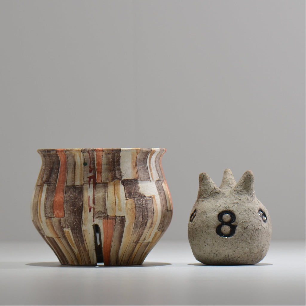 沼野秀章 / 刻ム音 / nh_so15_s / 約 φ11.4cm  /  植木鉢