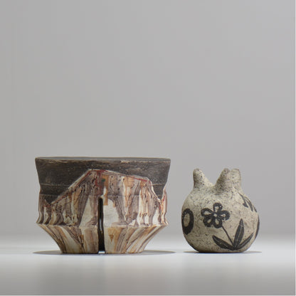 沼野秀章 / 刻ム音 / nh_so16_m / 約 φ13cm  /  植木鉢
