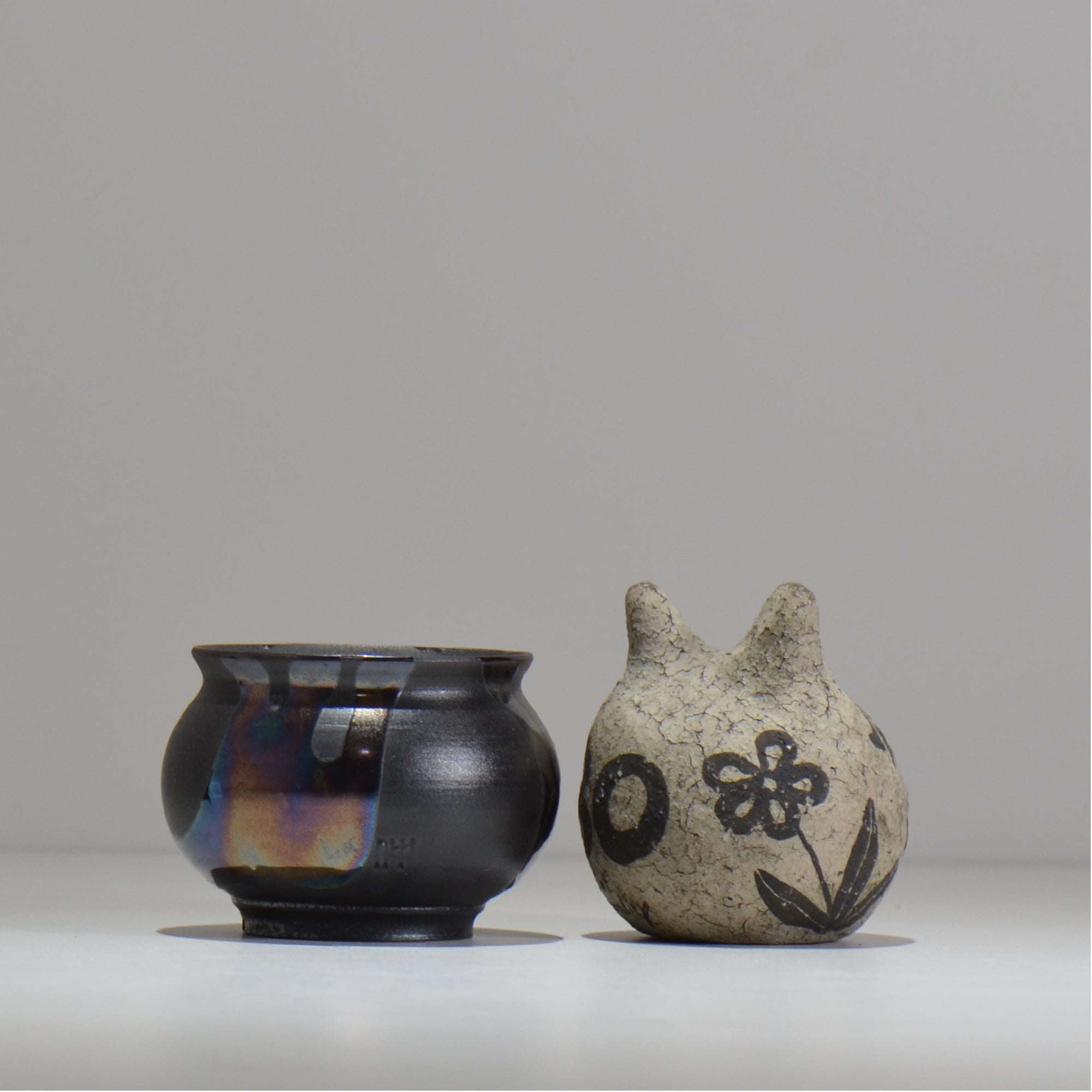 Naka / マダラ黒  / no_mb04_xs / 約 φ7.5cm / 植木鉢