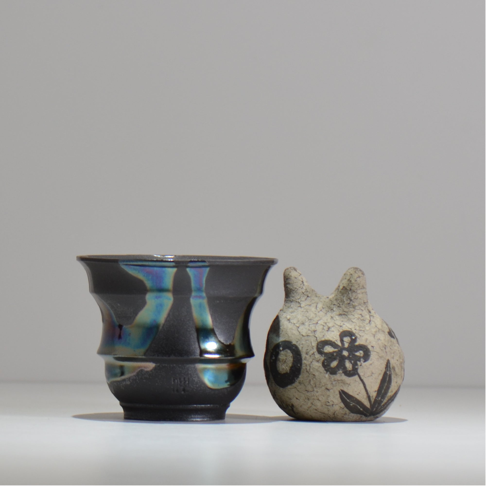 Naka / マダラ黒  / no_mb06_s / 約 φ10.7cm / 植木鉢