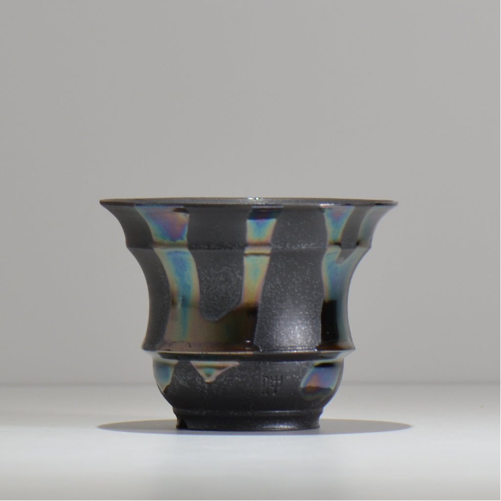 Naka / マダラ黒  / no_mb08_m/ 約 φ12.7cm / 植木鉢