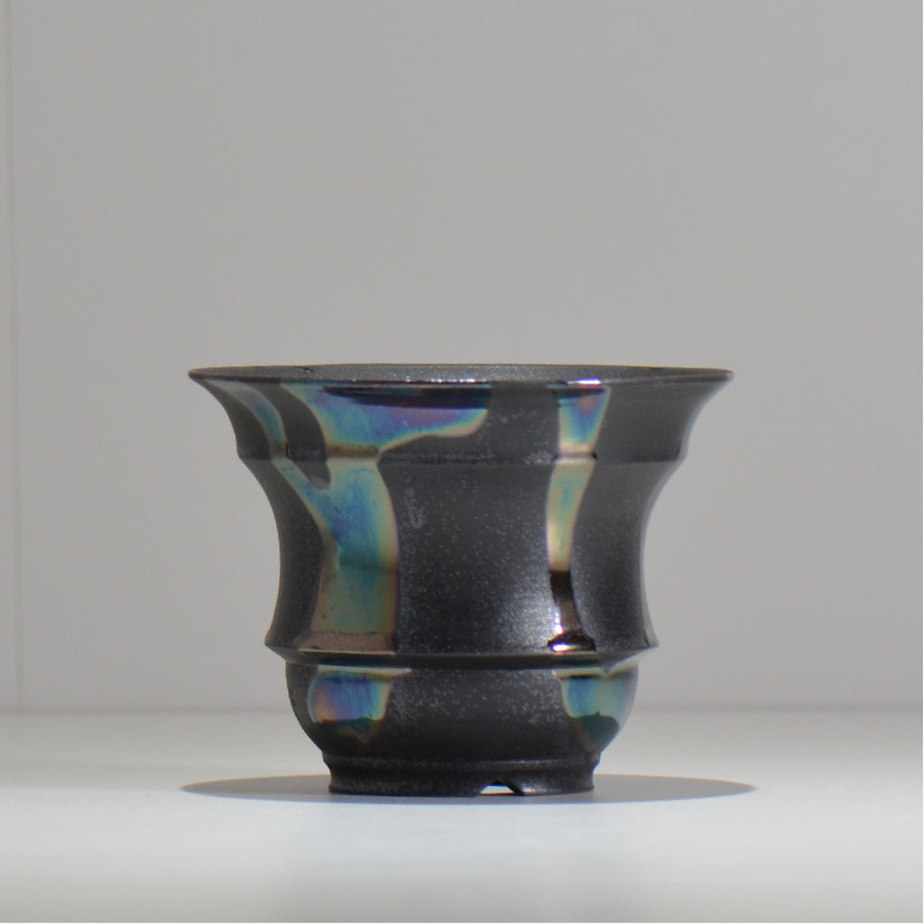 Naka / マダラ黒  / no_mb08_m/ 約 φ12.7cm / 植木鉢
