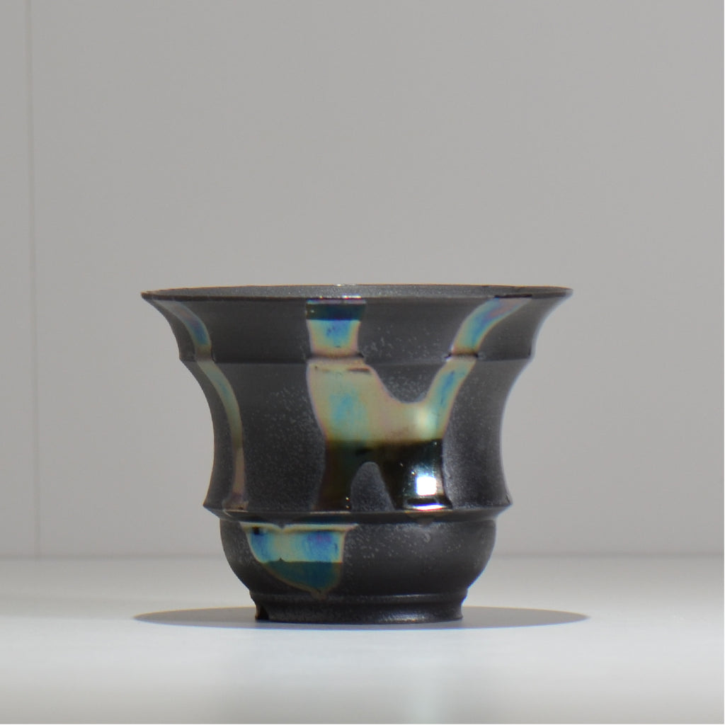 Naka / マダラ黒  / no_mb08_m/ 約 φ12.7cm / 植木鉢