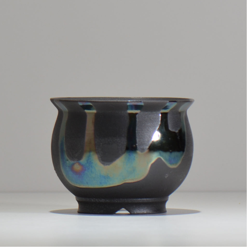 Naka / マダラ黒  / no_mb10_s / 約 φ12cm / 植木鉢
