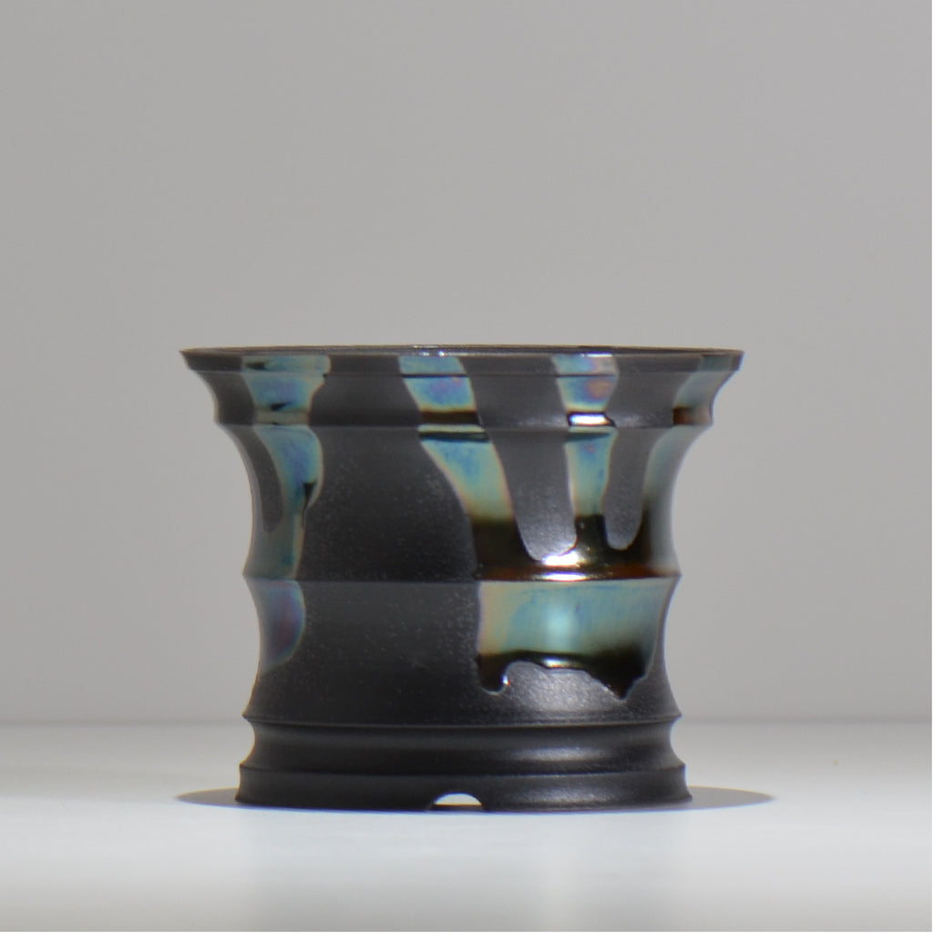 Naka / マダラ黒  / no_mb11_m/ 約 φ13.5cm / 植木鉢