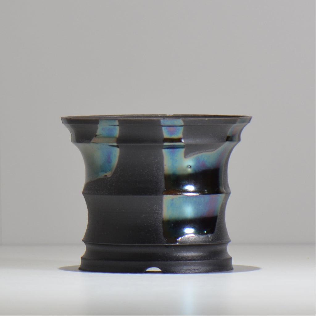 Naka / マダラ黒  / no_mb11_m/ 約 φ13.5cm / 植木鉢