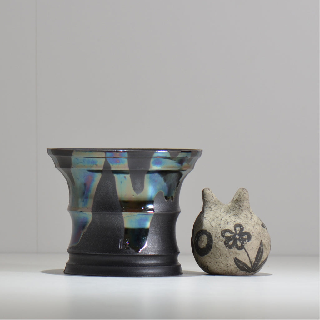 Naka / マダラ黒  / no_mb12_m / 約 φ14.7cm / 植木鉢