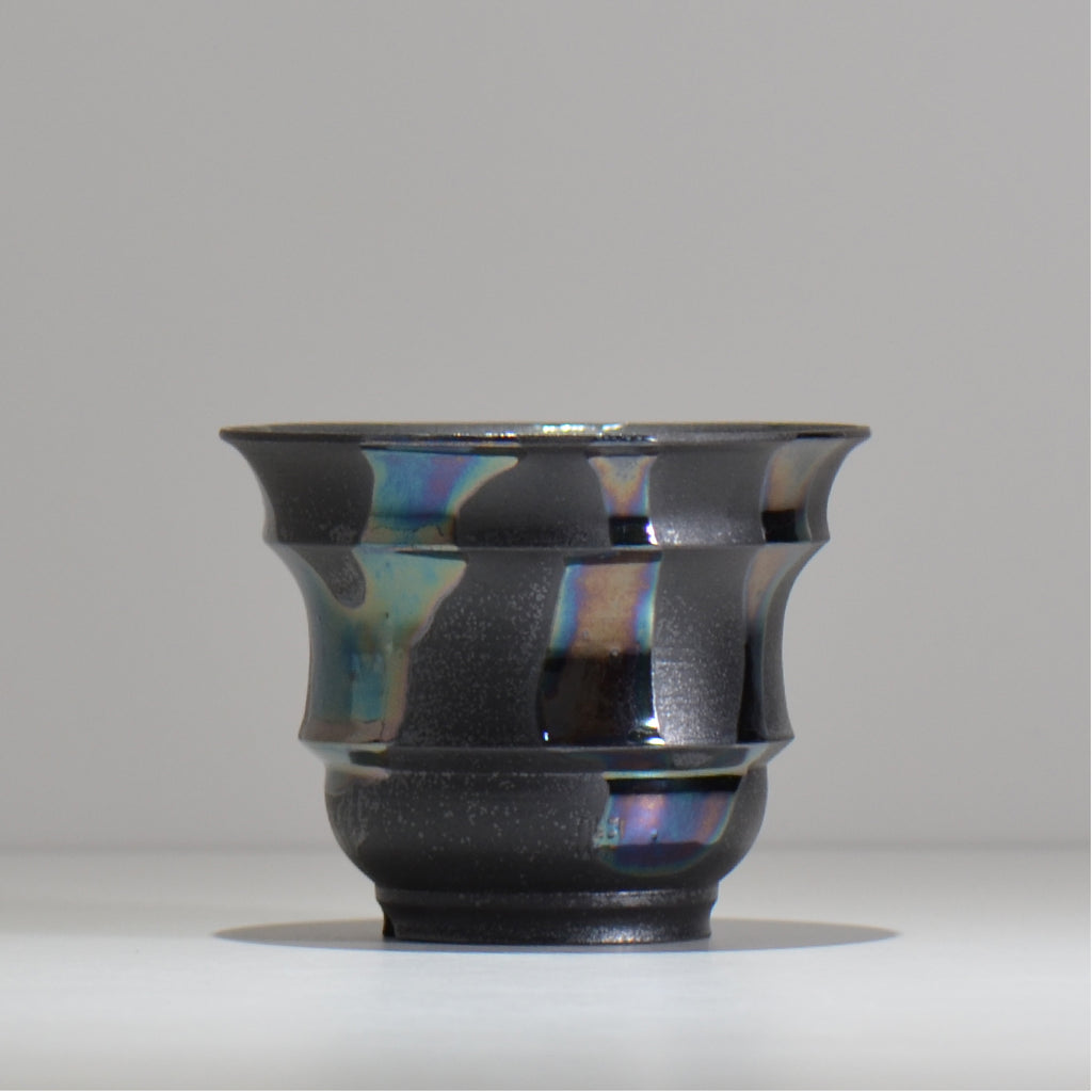 Naka / マダラ黒  / no_mb13_m / 約 φ12.5cm / 植木鉢