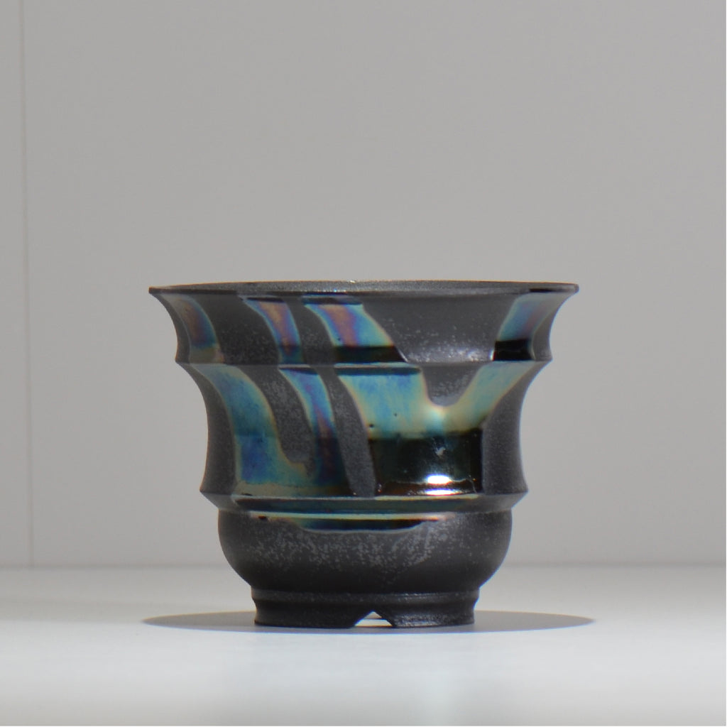 Naka / マダラ黒  / no_mb13_m / 約 φ12.5cm / 植木鉢