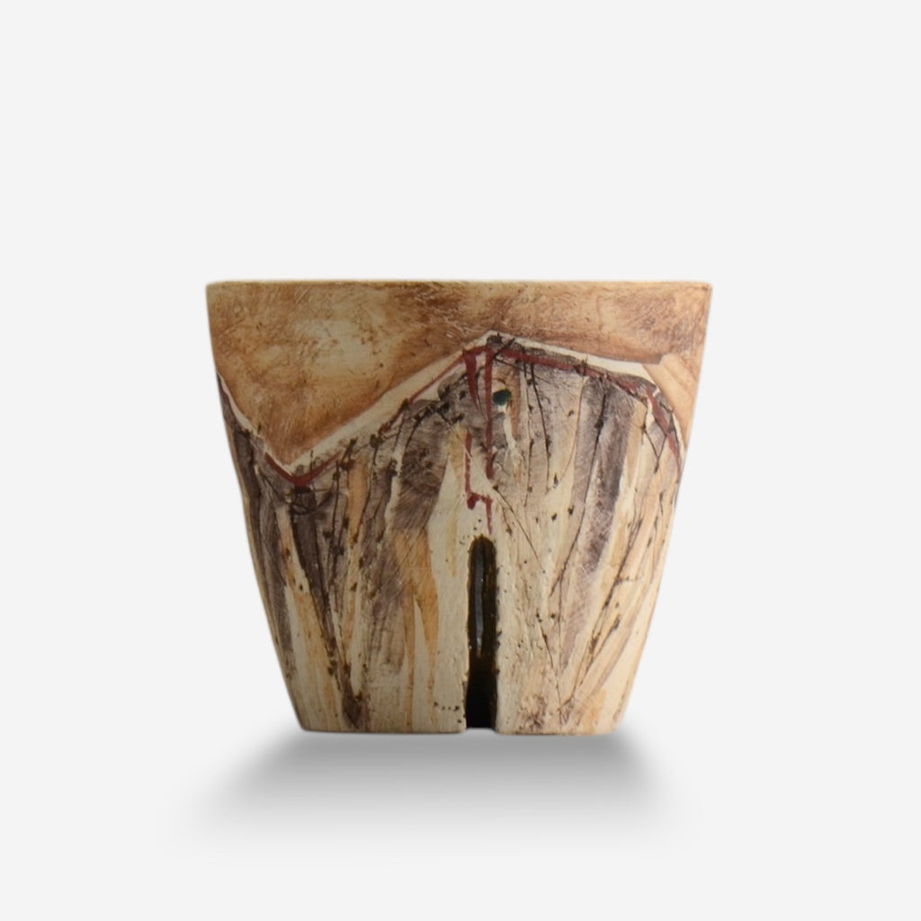 沼野秀章 / 刻む音 09  /   約 φ11cm  /  植木鉢