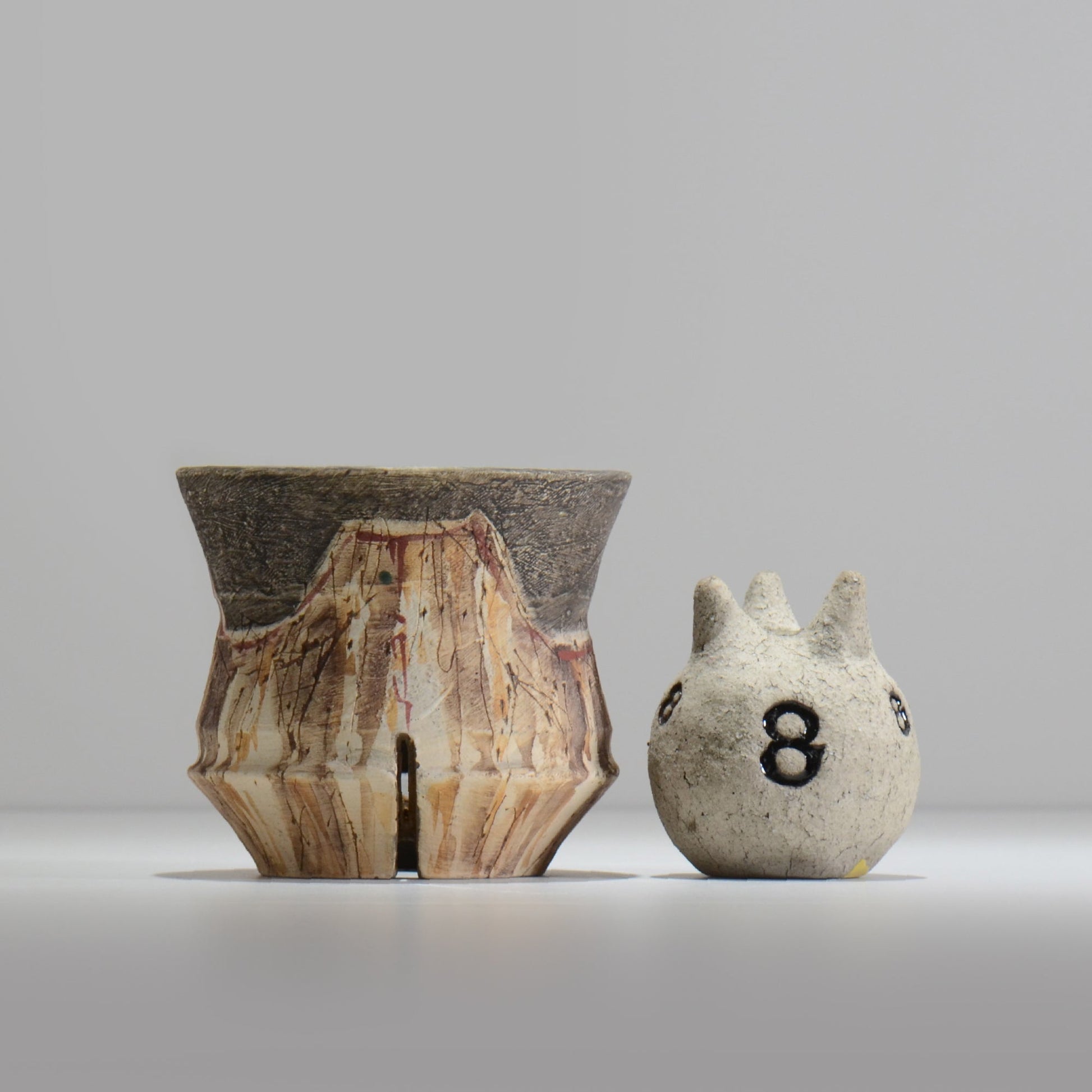 沼野秀章 / 刻ム音 / nu02_so13_m / 約 φ12.7cm  /  植木鉢
