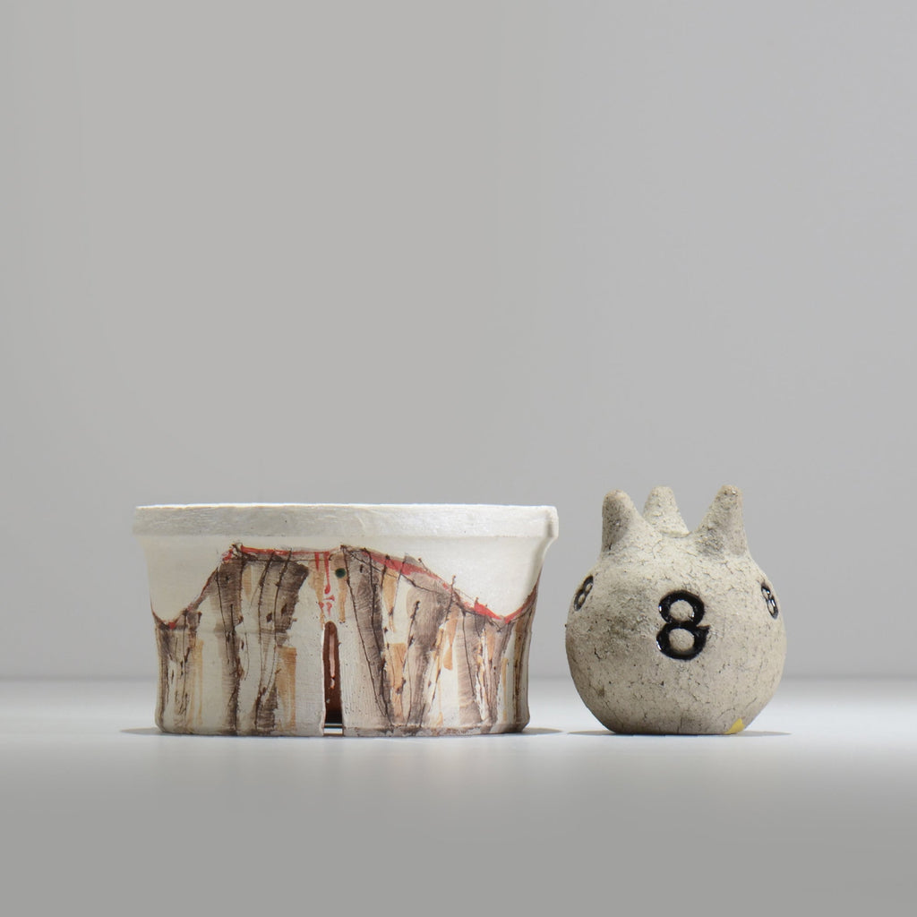 沼野秀章 / 刻ム音 / nu02_so15_m / 約 φ14.8cm  /  植木鉢