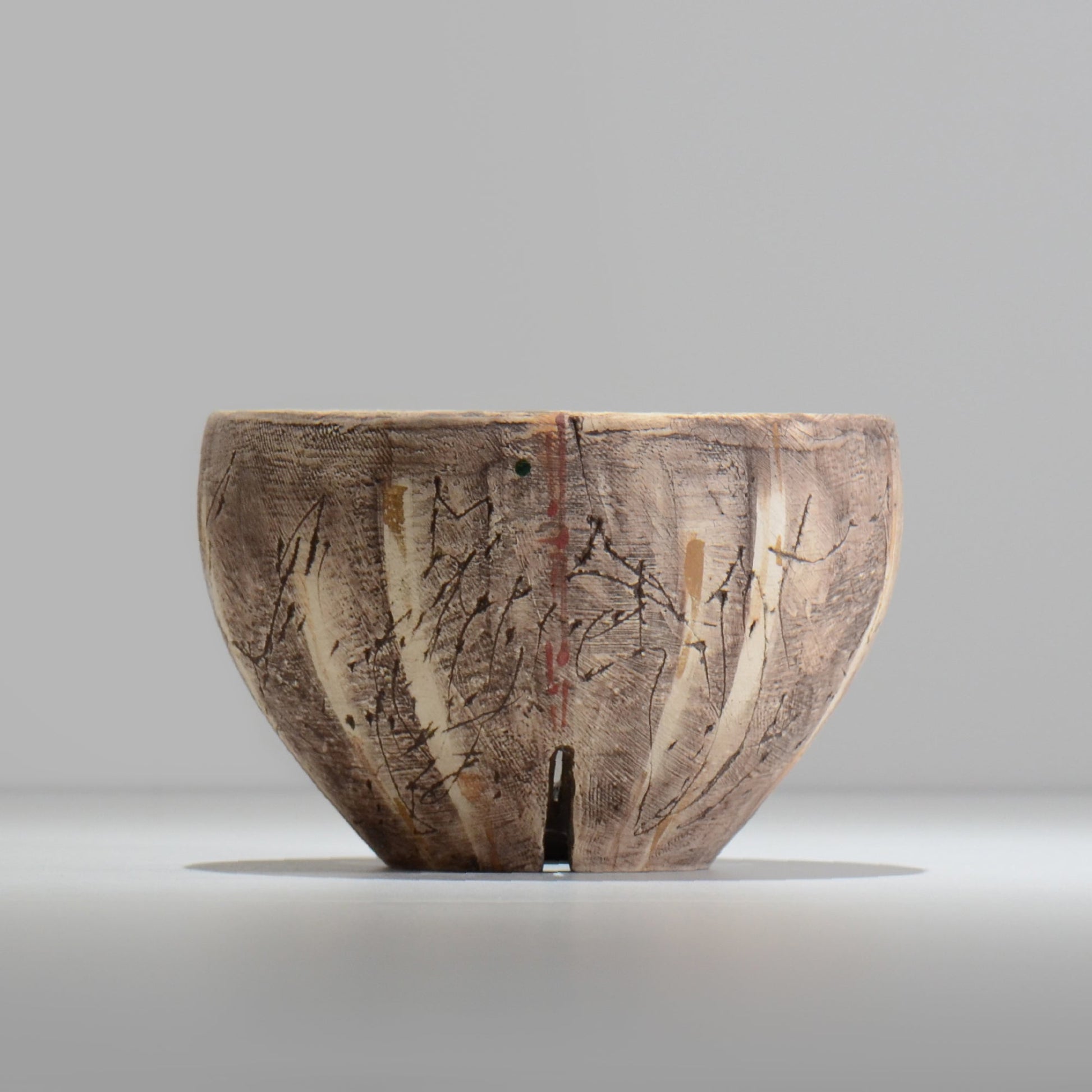 沼野秀章 / 刻ム音 / nu02_so19_l / 約 φ16.3cm  /  植木鉢
