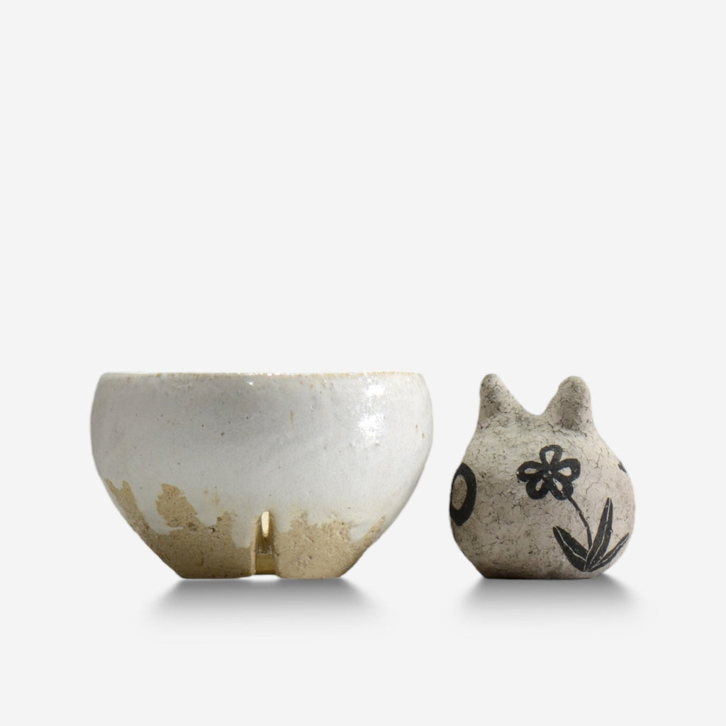 沼野秀章 / nu_white 03/  約 φ14cm  /  植木鉢