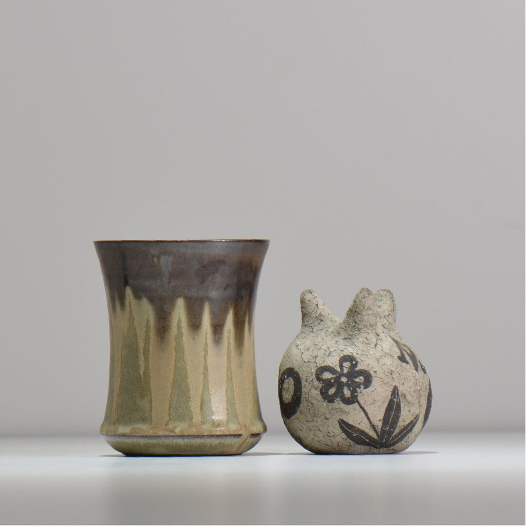 仲田唯希人/ 笠間長石釉花器 / ny_ichi01_xs / 底面 直径約4.2cm / 花瓶 