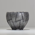 沖誠 / Rivet round 燻し銀彩  / om_irr06_m / 約φ13.5cm  / 植木鉢