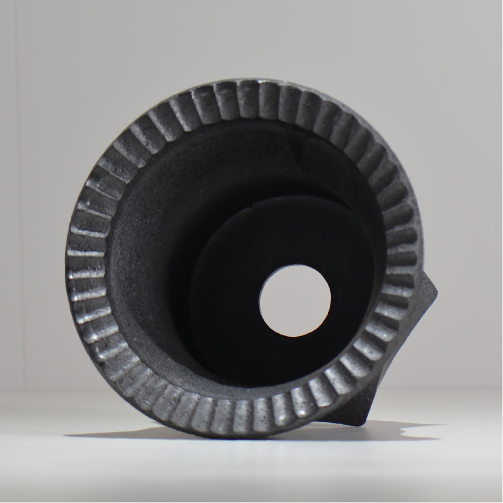 沖誠 /  spiral cylinder 燻し銀彩  / om_isc03_xl / 約φ19cm  / 植木鉢
