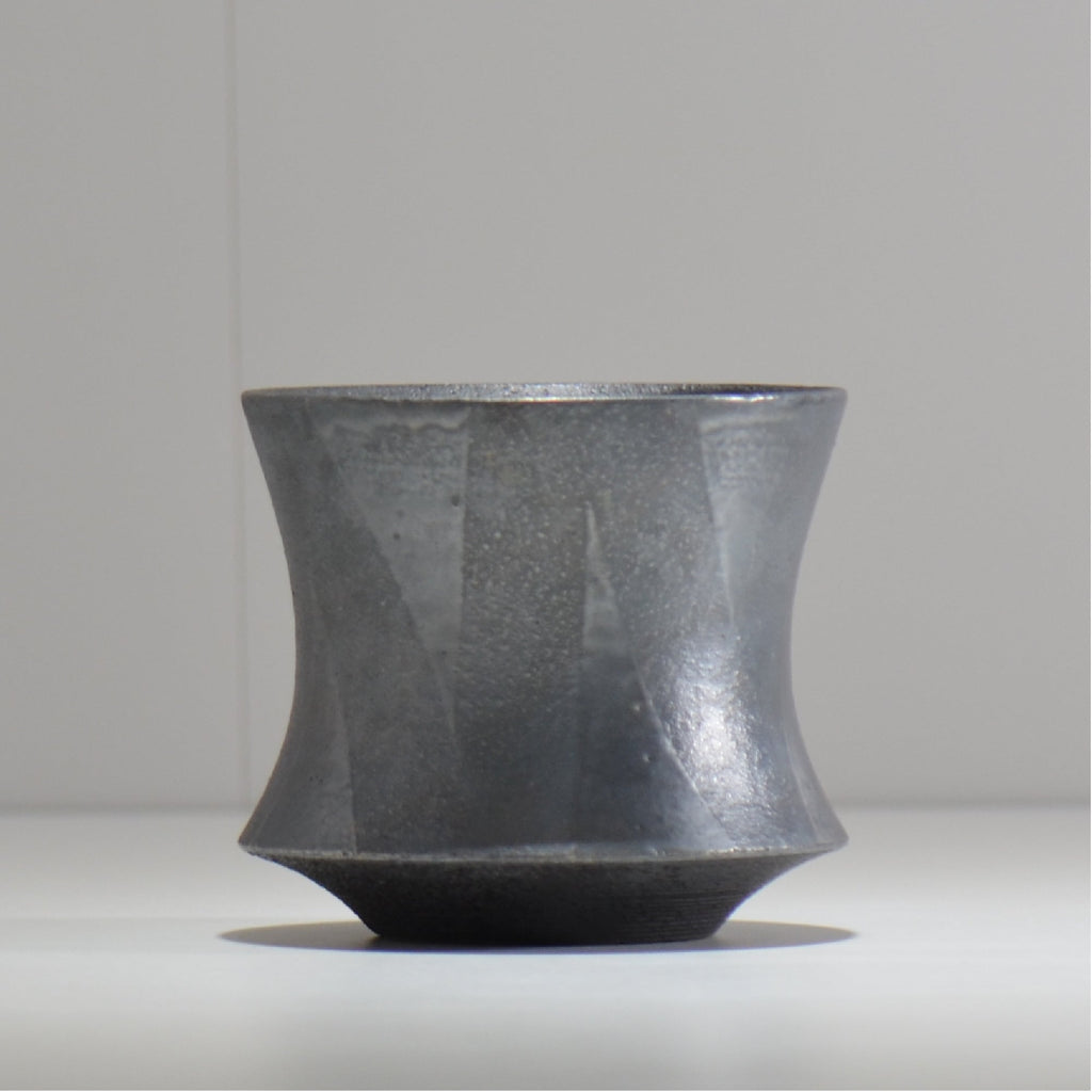 沖誠 / 燻し銀彩 釉彩 cylinder / om_iyc01_s/ 約φ11cm  / 植木鉢