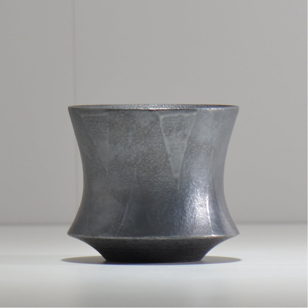 沖誠 / 燻し銀彩 釉彩 cylinder / om_iyc01_s/ 約φ11cm  / 植木鉢