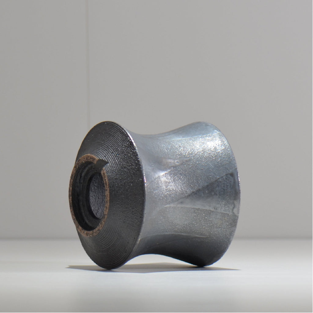 沖誠 / 燻し銀彩 釉彩 cylinder / om_iyc01_s/ 約φ11cm  / 植木鉢