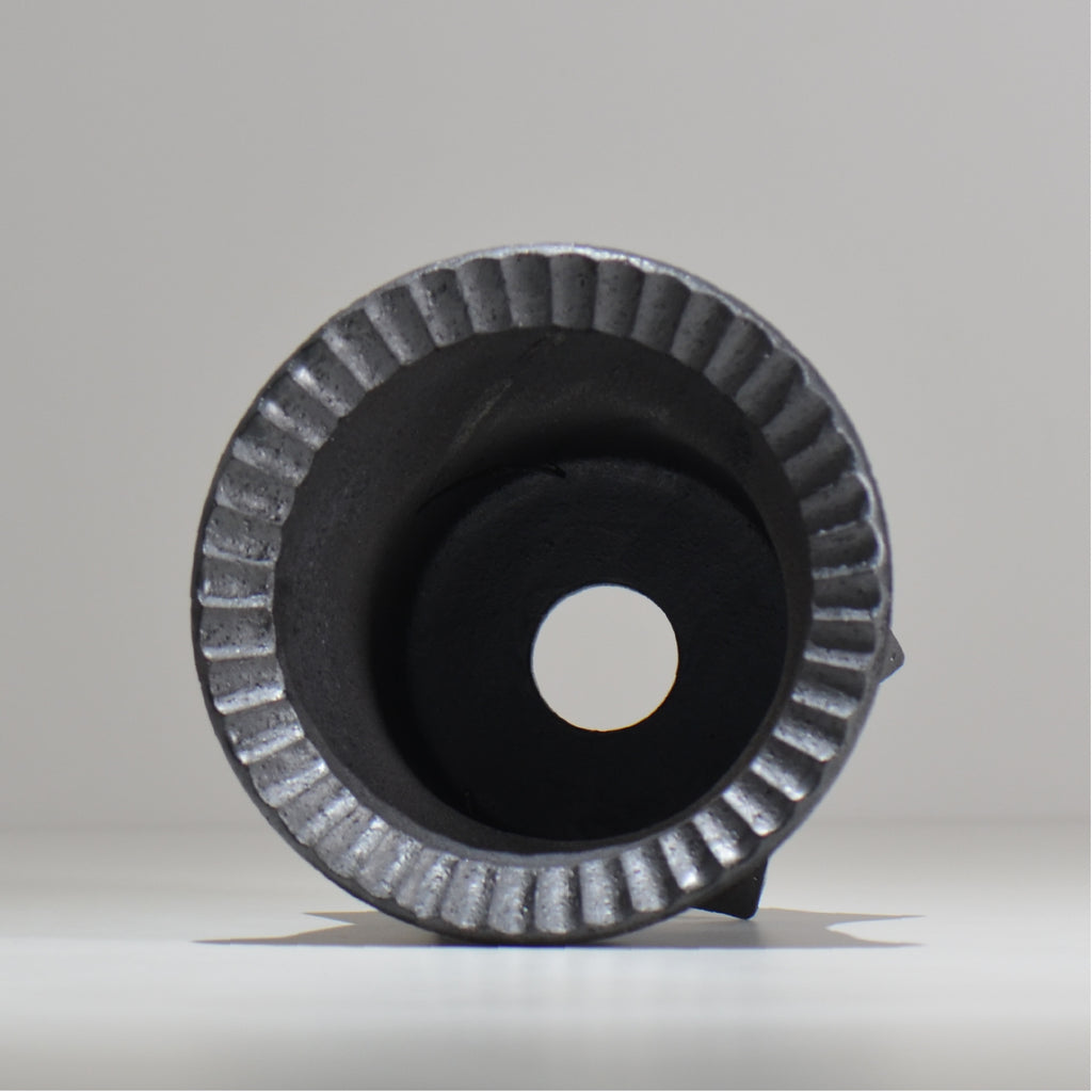 沖誠 /  spiral cylinder 黒釉  / om_ksc02_l / 約φ15.5cm  / 植木鉢