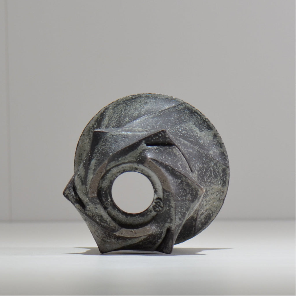 沖誠 / Spiral cylinder 炭化 / om_ssc02_s / 約φ12cm  / 植木鉢