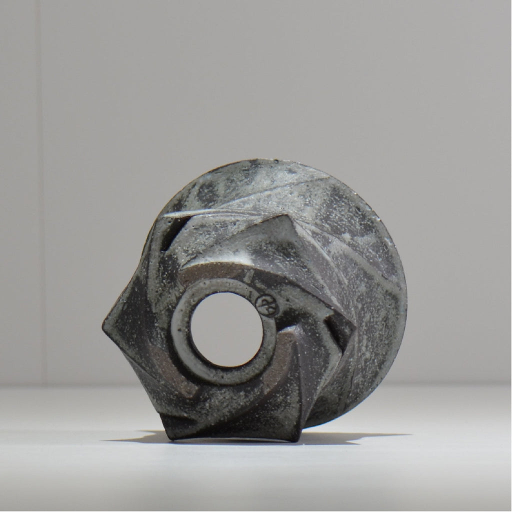 沖誠 / Spiral cylinder 炭化 / om_ssc04_s / 約φ12cm  / 植木鉢