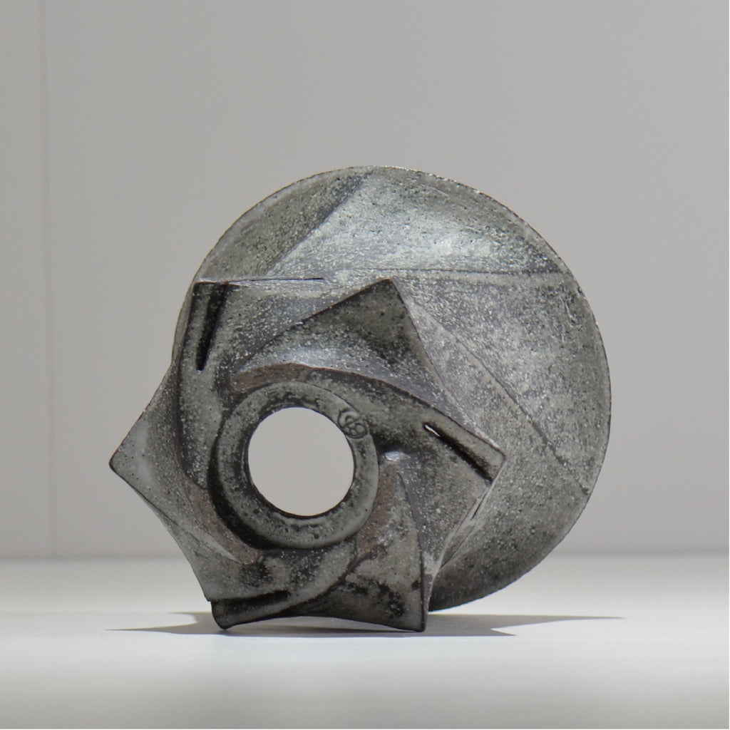 沖誠 / Spiral cylinder 炭化 / om_ssc09_l / 約φ15.5cm  / 植木鉢