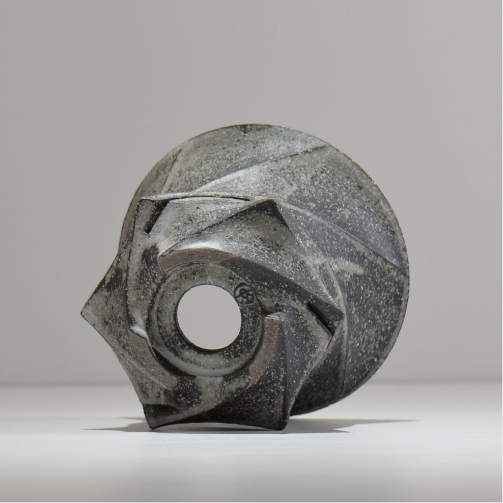 沖誠 / Spiral cylinder 炭化 / om_ssc11_l / 約φ15.3cm  / 植木鉢