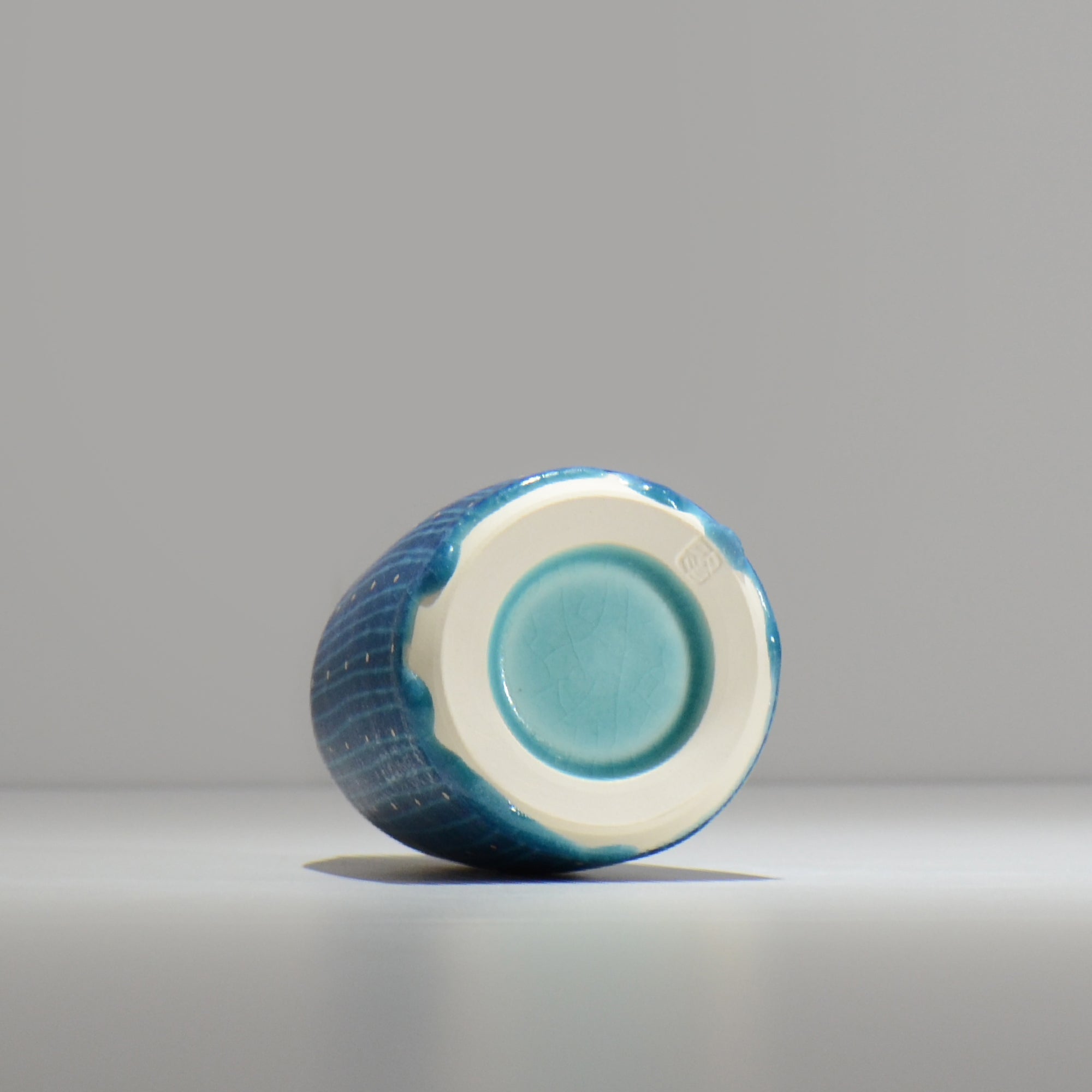 飯沼耕市 / 色彩碧釉 一輪挿し / shiki01_ichi01 / 約φ8.1cm / 花瓶