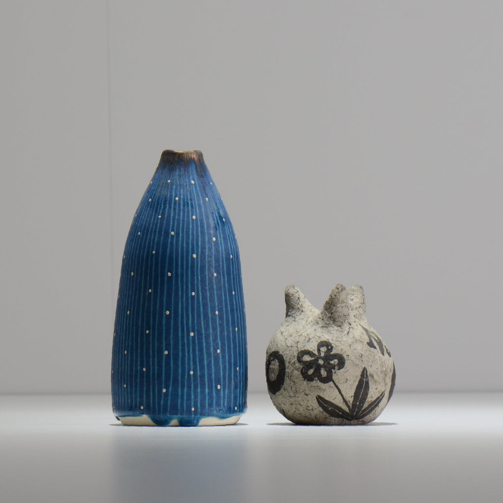 飯沼耕市 / 色彩碧釉 一輪挿し / shiki01_ichi01 / 約φ8.1cm / 花瓶