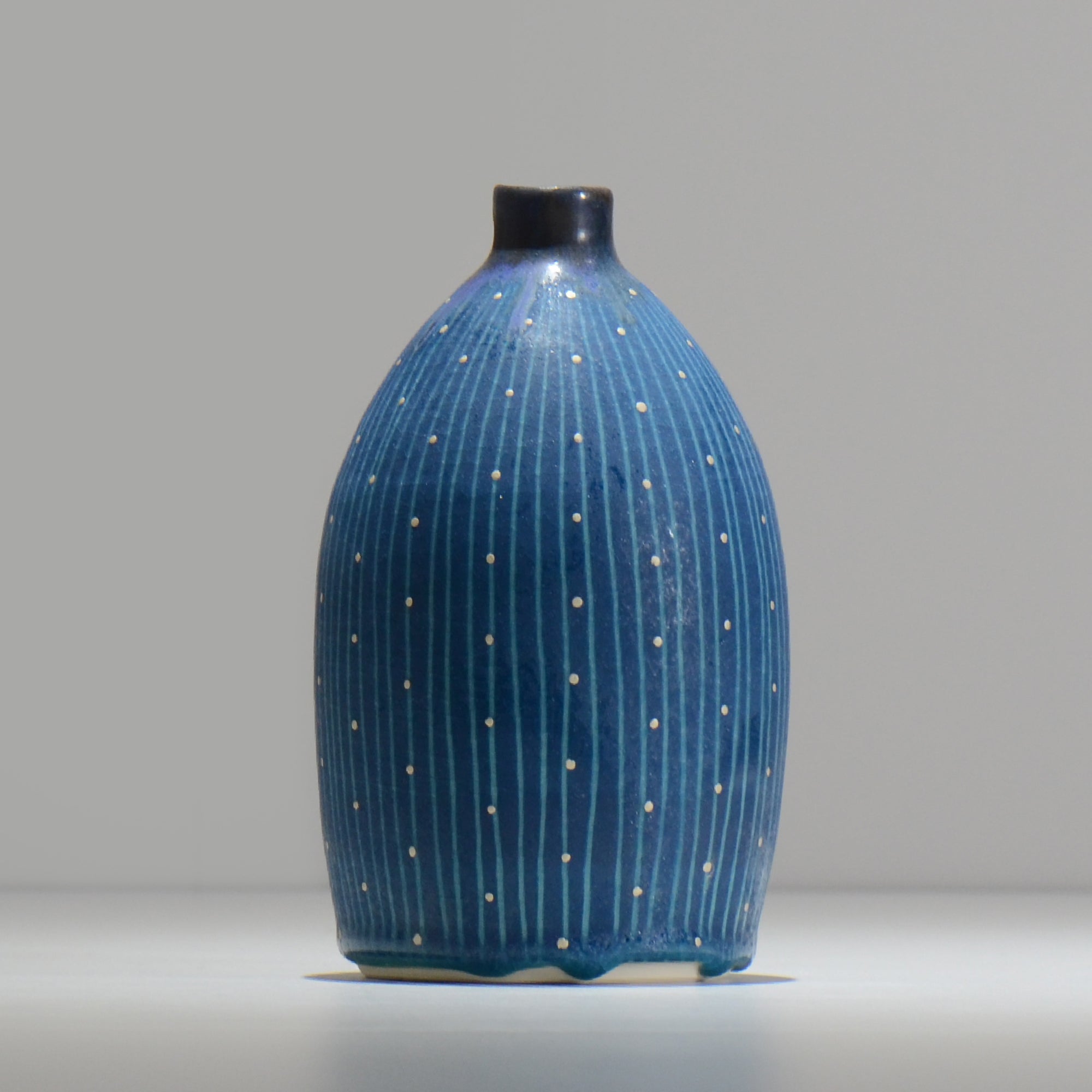 飯沼耕市 / 色彩碧釉 一輪挿し / shiki01_ichi02 / 約φ9.3cm / 花瓶