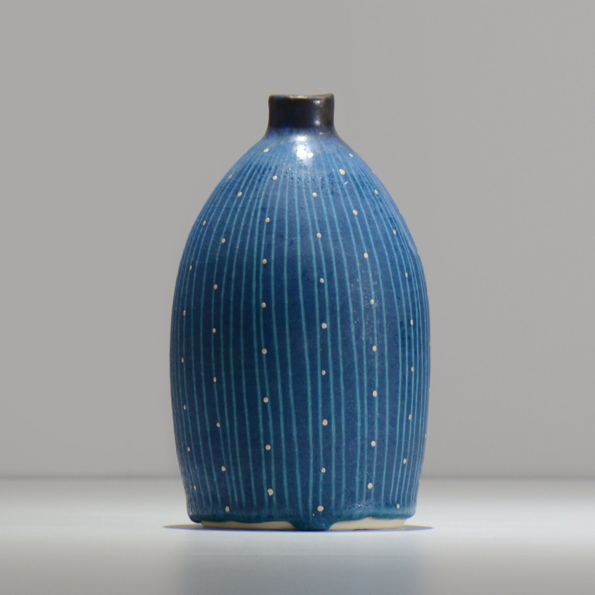 飯沼耕市 / 色彩碧釉 一輪挿し / shiki01_ichi02 / 約φ9.3cm / 花瓶