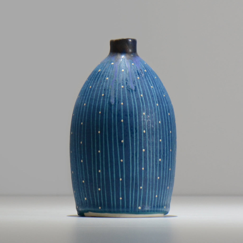 飯沼耕市 / 色彩碧釉 一輪挿し / shiki01_ichi02 / 約φ9.3cm / 花瓶