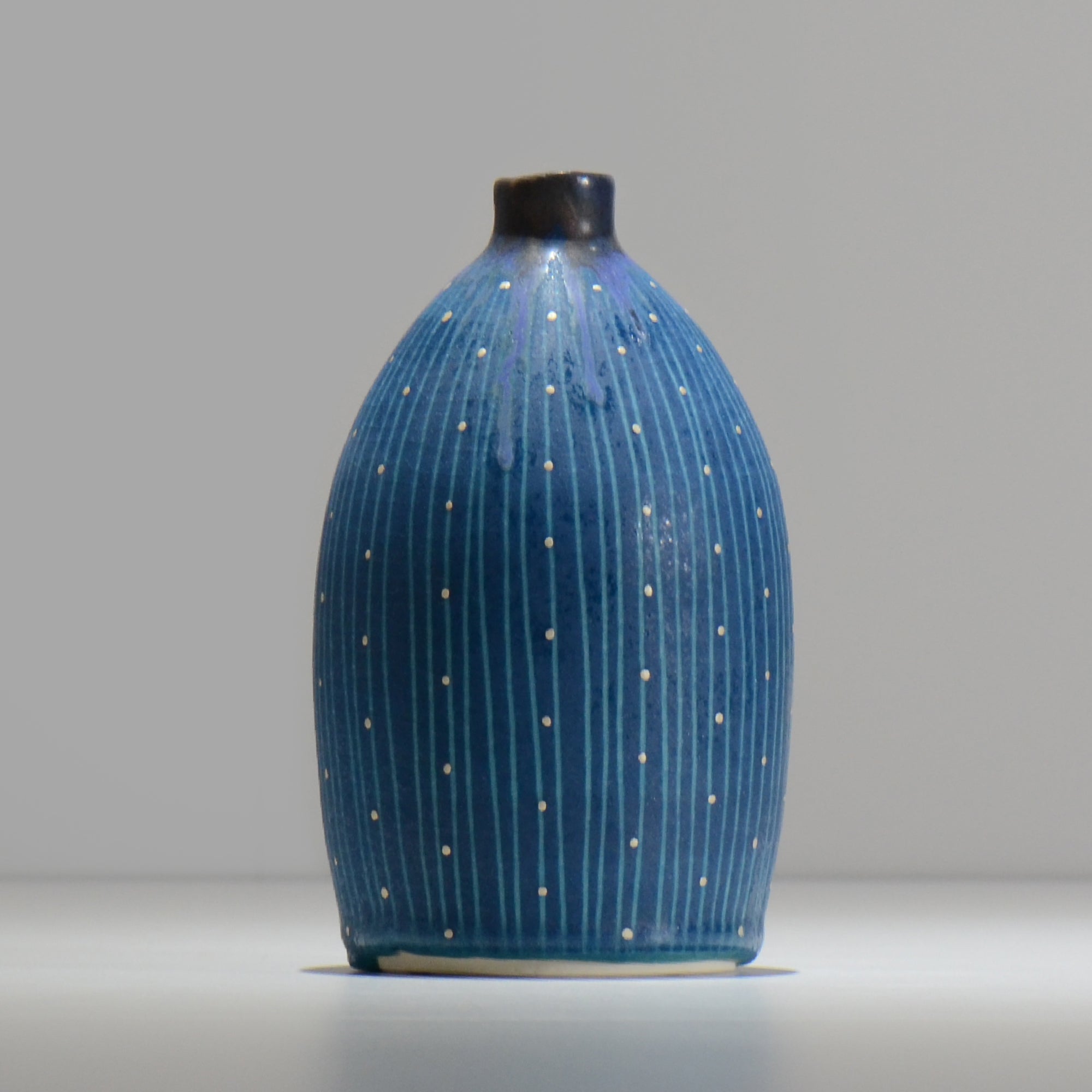 飯沼耕市 / 色彩碧釉 一輪挿し / shiki01_ichi02 / 約φ9.3cm / 花瓶