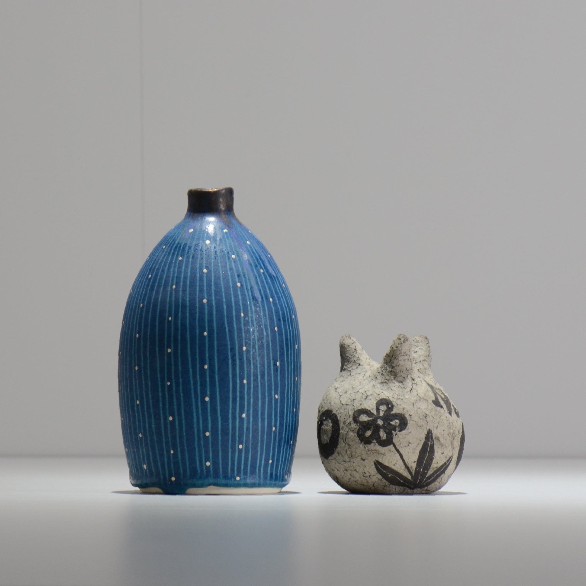 飯沼耕市 / 色彩碧釉 一輪挿し / shiki01_ichi02 / 約φ9.3cm / 花瓶